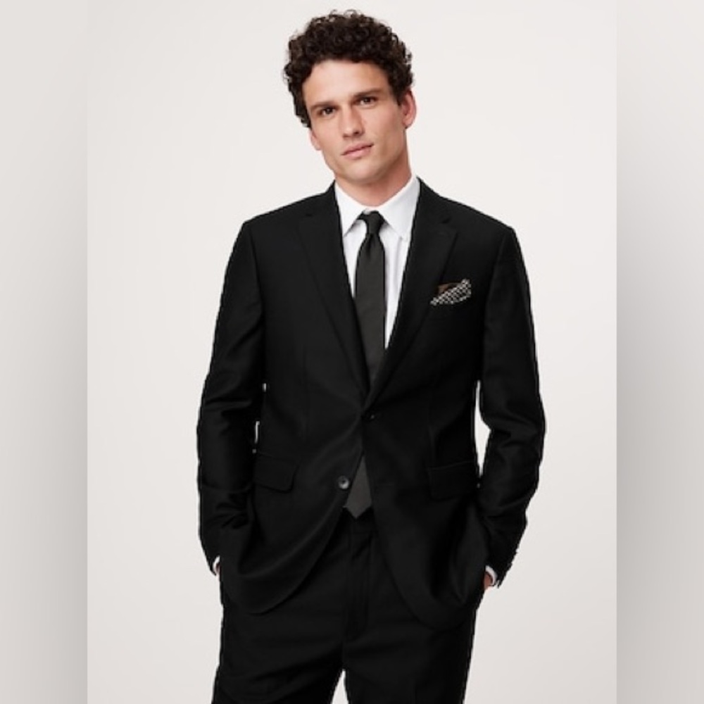 BANANA REPUBLIC SIGNATURE ITALIAN HOPSACK SUIT JACKET